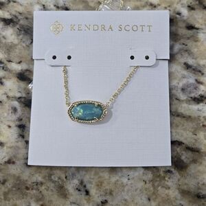 Kendra Scott Iridescent Blue Opal Elisa Necklace